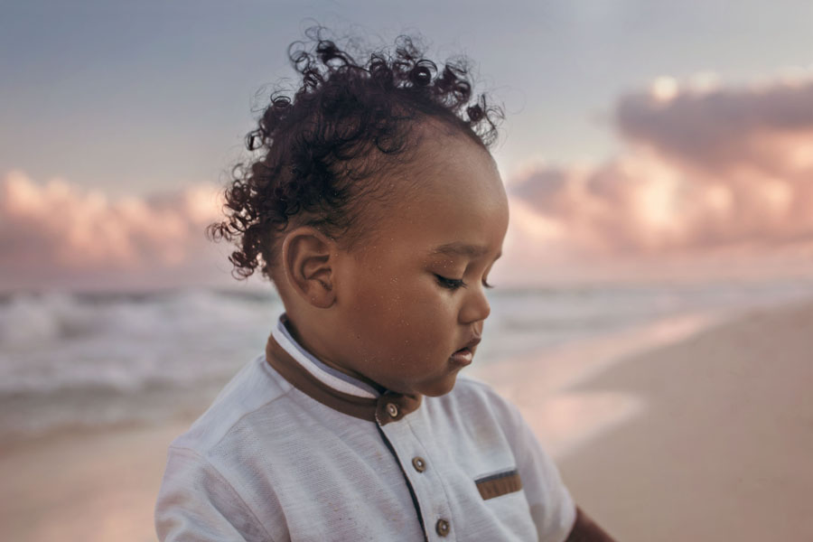 Baby photos on the Caribbean Sea