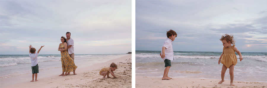 Children playing at the Caribbean Sea